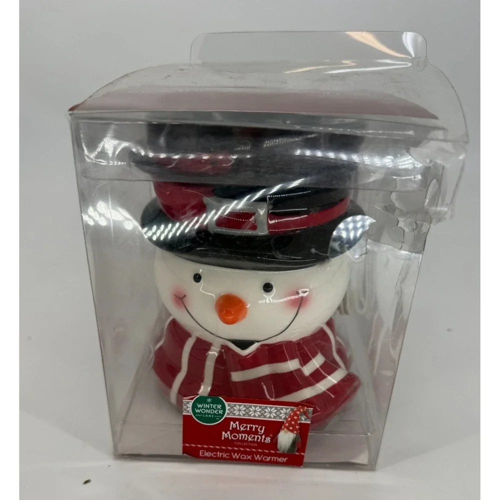 Winter Wonder Lane Snowman Electric Wax Warmer Merry Moments Ceramic Holiday Dec